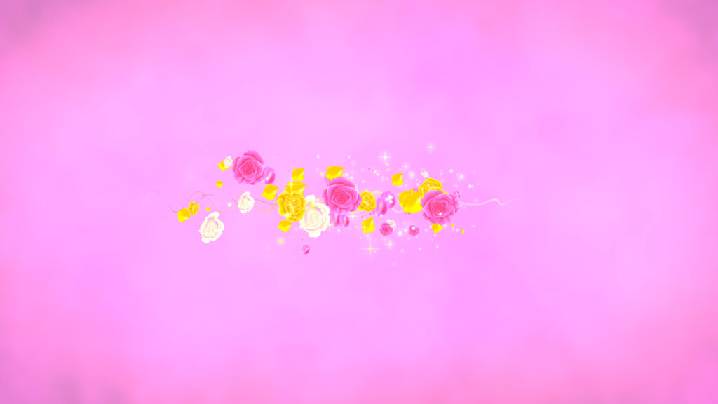 春 カラフルなバラ 文字・合成用-ピンクの背景