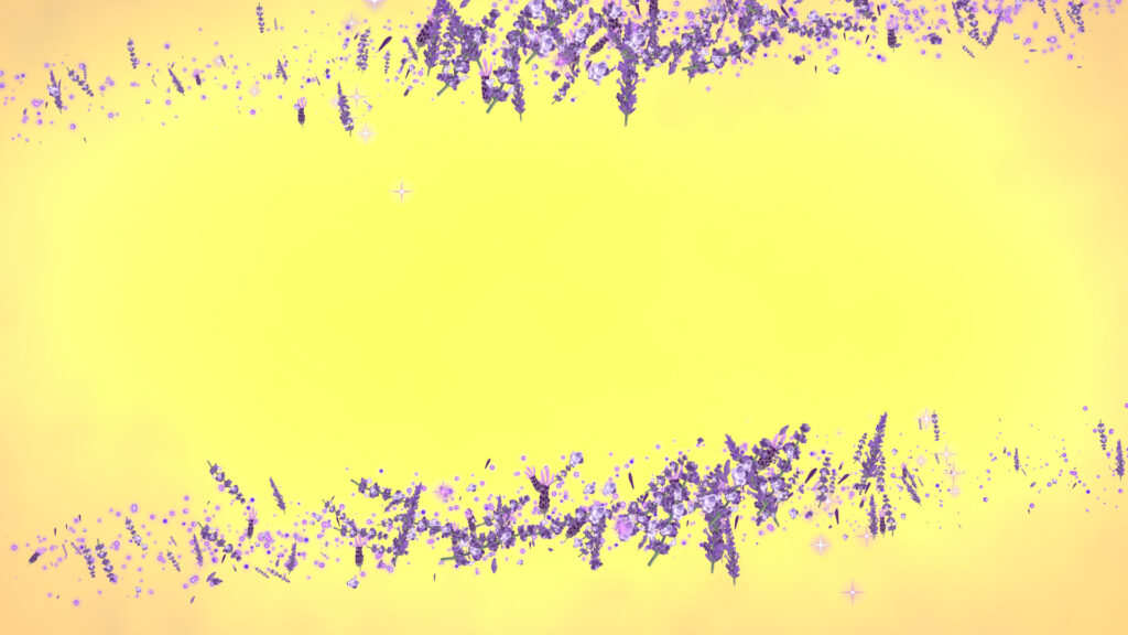 夏のラベンダー フレーム-黄色い背景